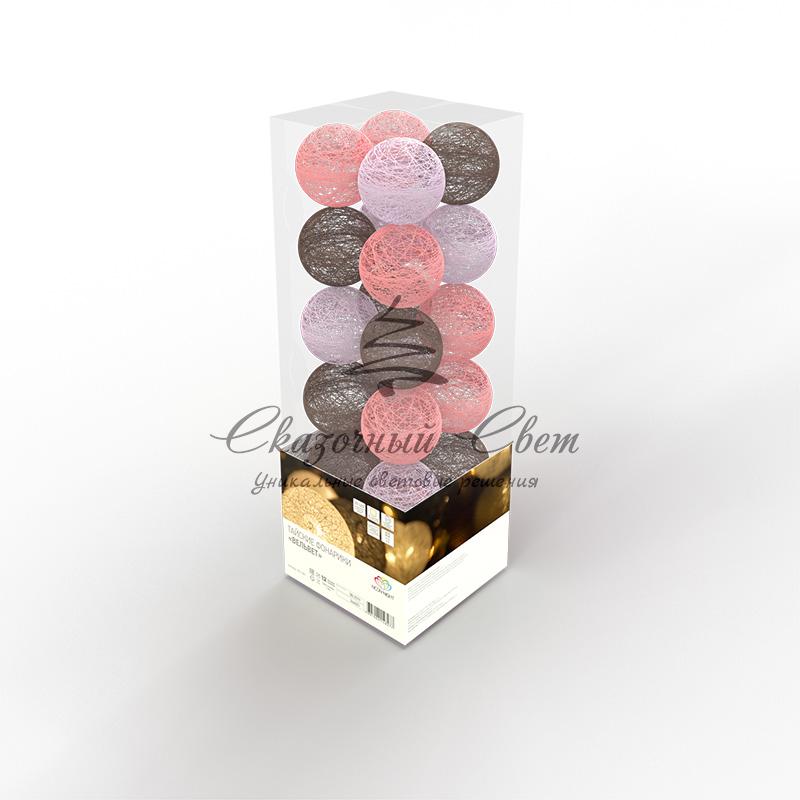 Тайские фонарики «Вельвет» 3,5 м, прозрачный ПВХ, 20 LED, теплый белый, питание 2 х АА (батарейки не в комплекте) - Image 4