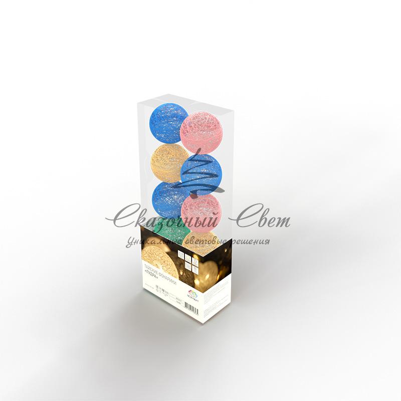 Тайские фонарики «Пудра» 1,5 м, прозрачный ПВХ, 10 LED, теплый белый, питание 2 х АА (батарейки не в комплекте) - Image 4