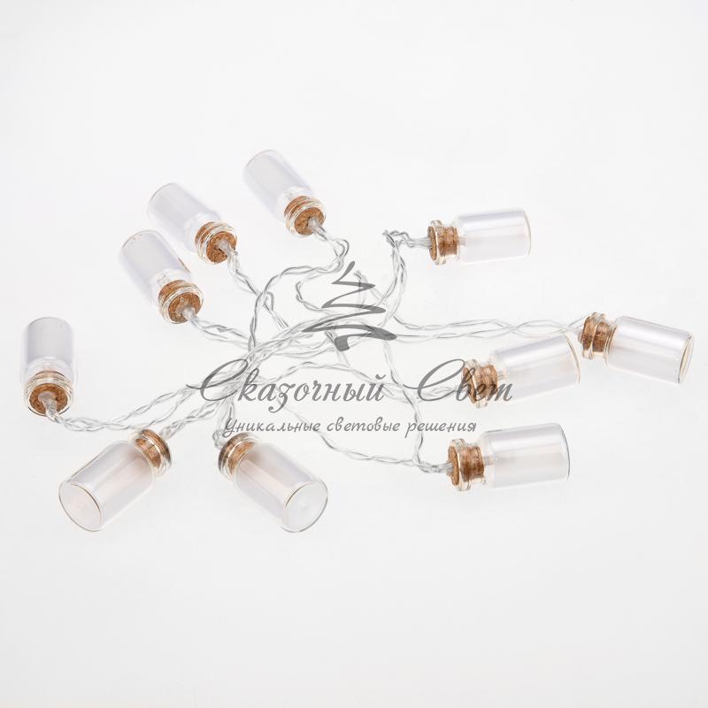 Гирлянда светодиодная «Баночки» 1.5 м, 10 LED, прозрачный ПВХ, цвет свечения теплый белый, 2 х АА (батарейки не в комплекте) NEON-NIGHT - Image 4