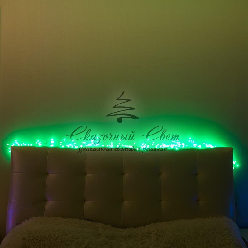 Гирлянда "Мишура LED" 3 м прозрачный ПВХ, 288 диодов, цвет зеленый - Image 4