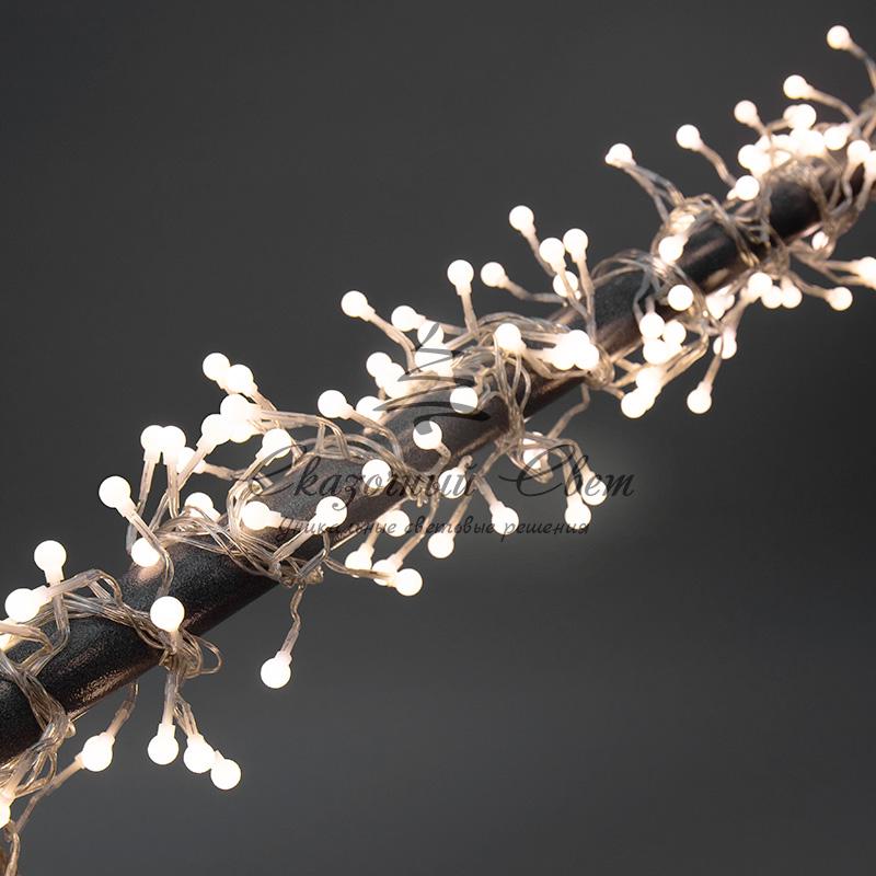 Гирлянда "Мишура LED" 3 м прозрачный ПВХ, 288 диодов, цвет ТЕПЛЫЙ БЕЛЫЙ - Image 4