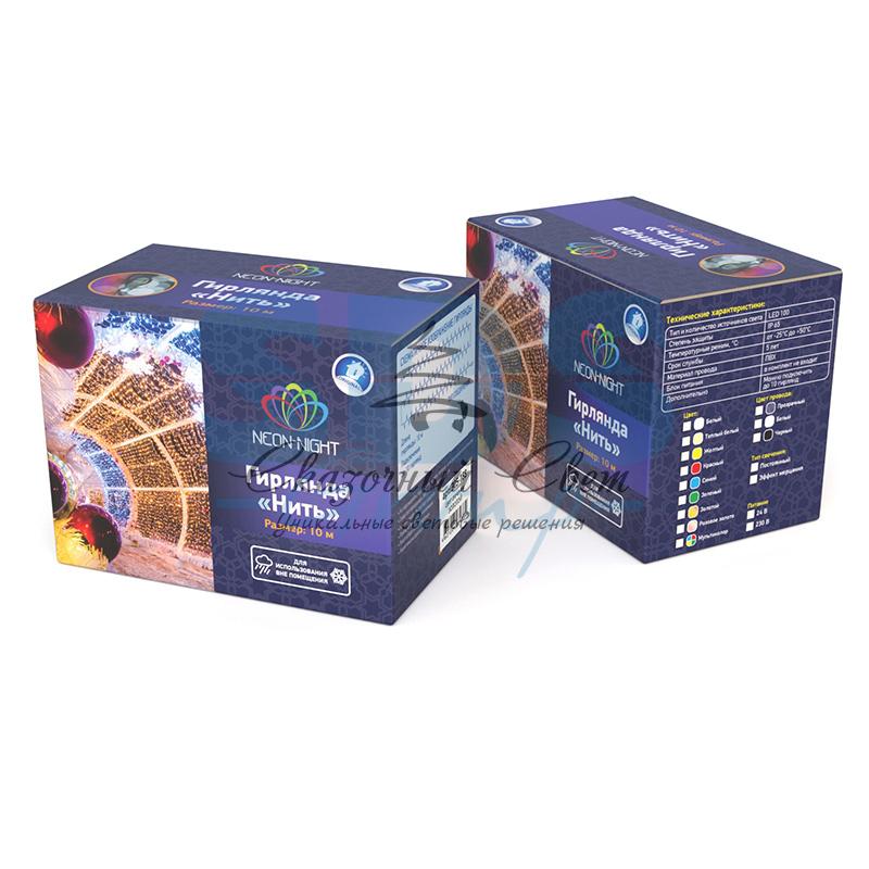 Гирлянда Нить 10м, постоянное свечение, белый ПВХ, 230В, цвет Синий - Image 4