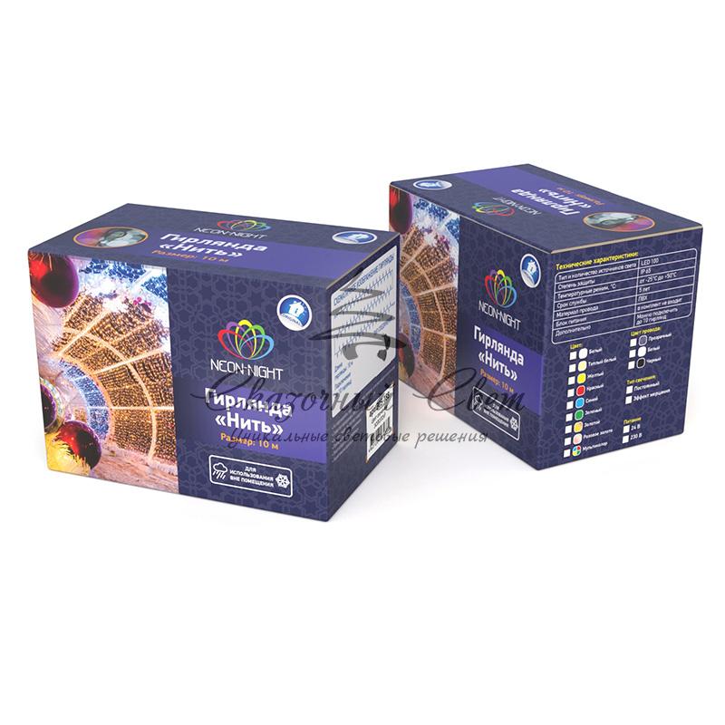 Гирлянда Нить 10м, постоянное свечение, белый ПВХ, 230В, цвет Мультиколор - Image 3