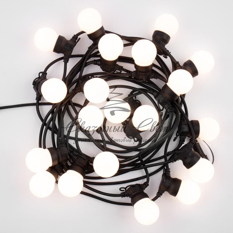 Уличная гирлянда «Лофт», черный каучук, 20 матовых ламп х 5 LED, влагостойкая IP44 - Image 4