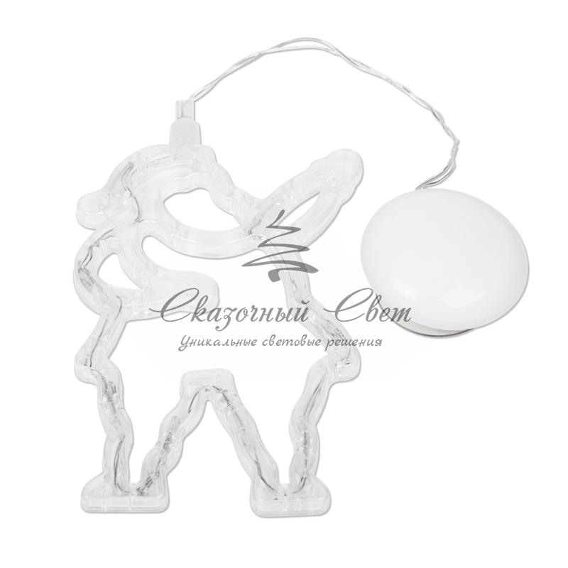 Фигура светодиодная "Санта Клаус" на присоске с подвесом, цвет белый - Image 4