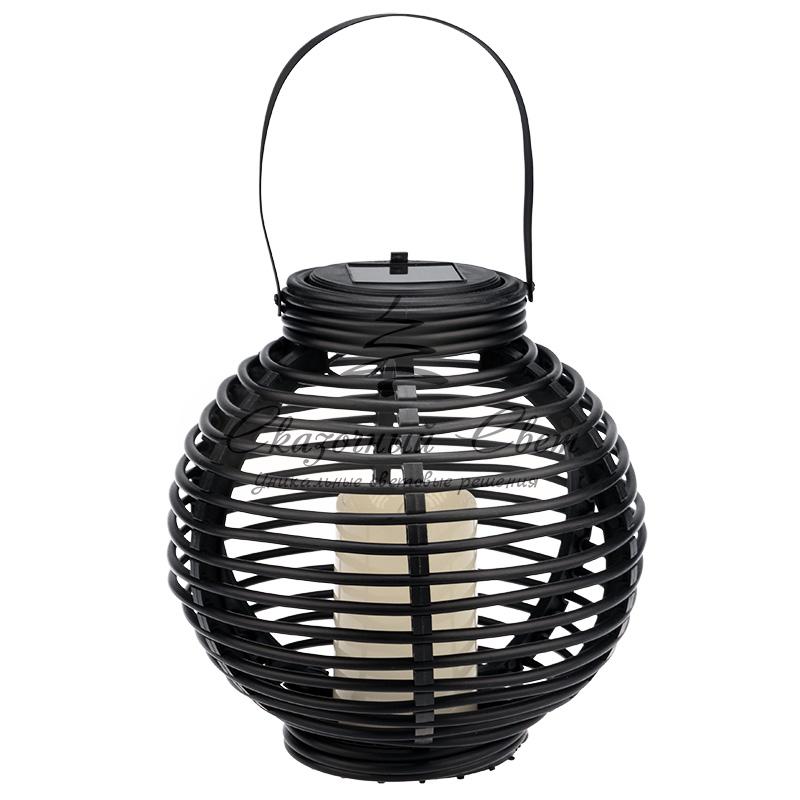 Декоративный фонарь на солнечной батарее 20х20х22 см, черный плетеный корпус, теплый белый цвет свечения NEON-NIGHT - Image 4
