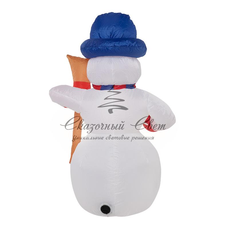 3D фигура надувная "Снеговик с метлой", размер 120 см, внутренняя подсветка 3 LED, компрессор с адаптером 12В, IP 65 NEON-NIGHT - Image 4