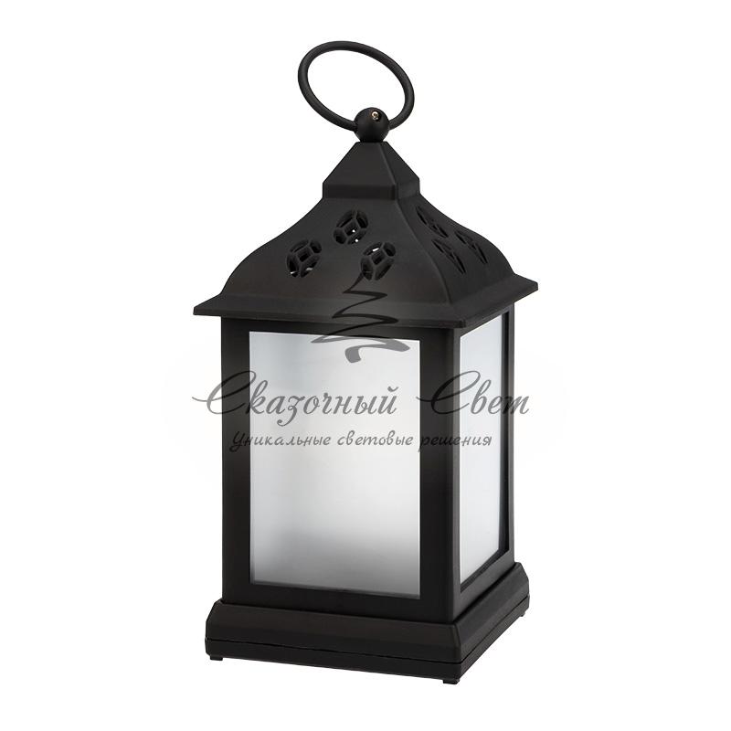 Декоративный фонарь 11х11х22,5 см, черный корпус, теплый белый цвет свечения с эффектом мерцания NEON-NIGHT - Image 4