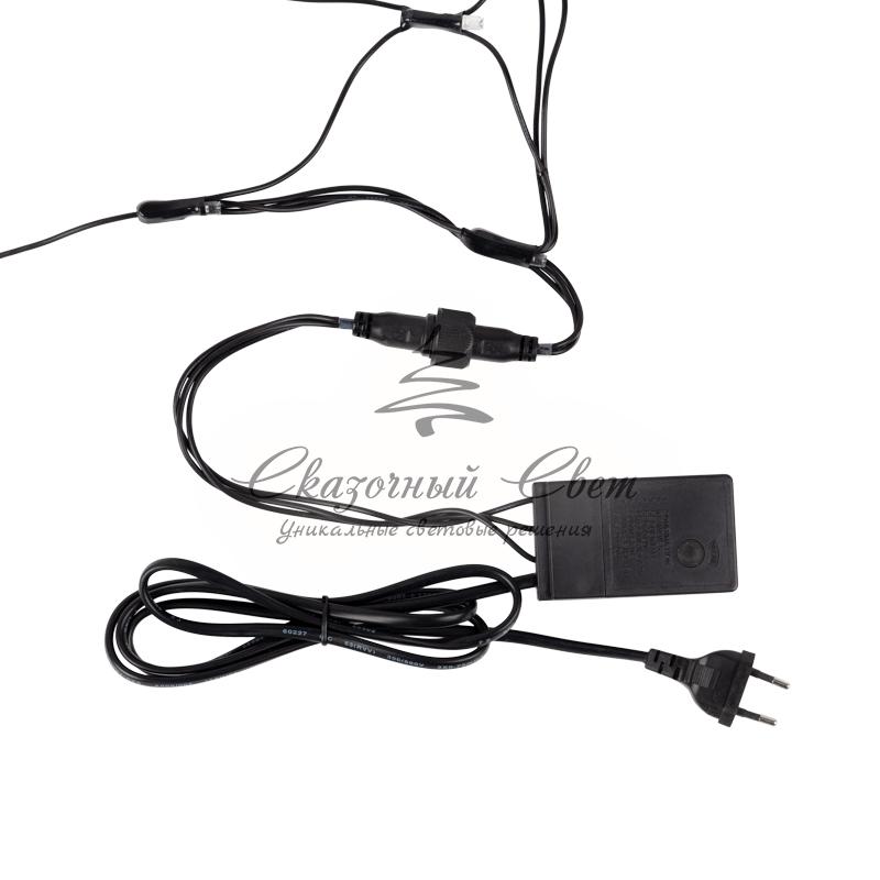 Гирлянда "Сеть" 2х2х1.5м, свечение с динамикой, черный ПВХ, 136 LED, 230 В, цвет: Тёплый белый - Image 5