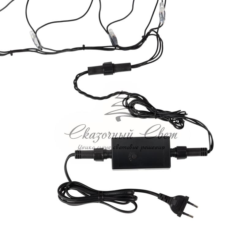 Гирлянда "Сеть" 2х1,5м, черный ПВХ, 288 LED ТЕПЛЫЙ БЕЛЫЙ - Image 5