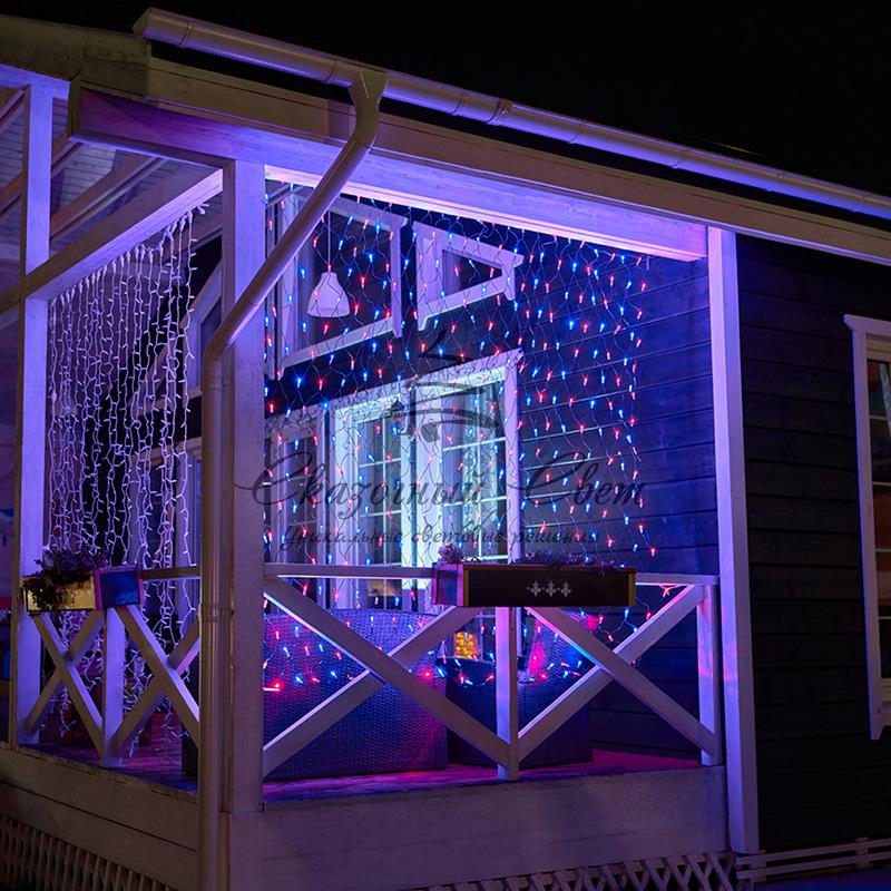 Гирлянда "Сеть" 2,5х2,5м, черный ПВХ, 432 LED Красные/Синие - Image 5