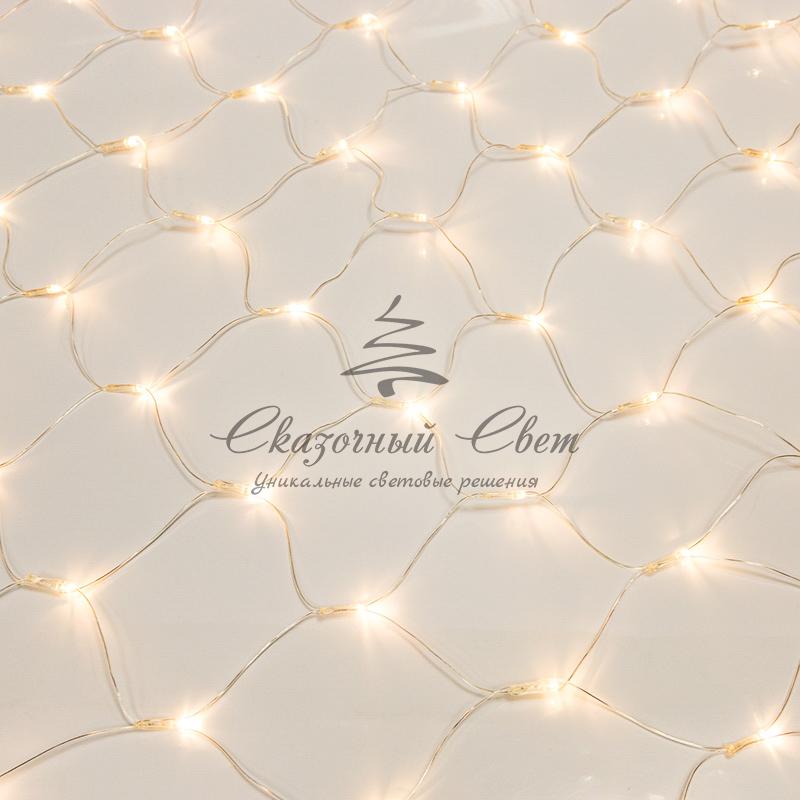 Гирлянда «Сеть» 1,5х1,5 м, прозрачный ПВХ, 96 LED теплый белый - Image 5