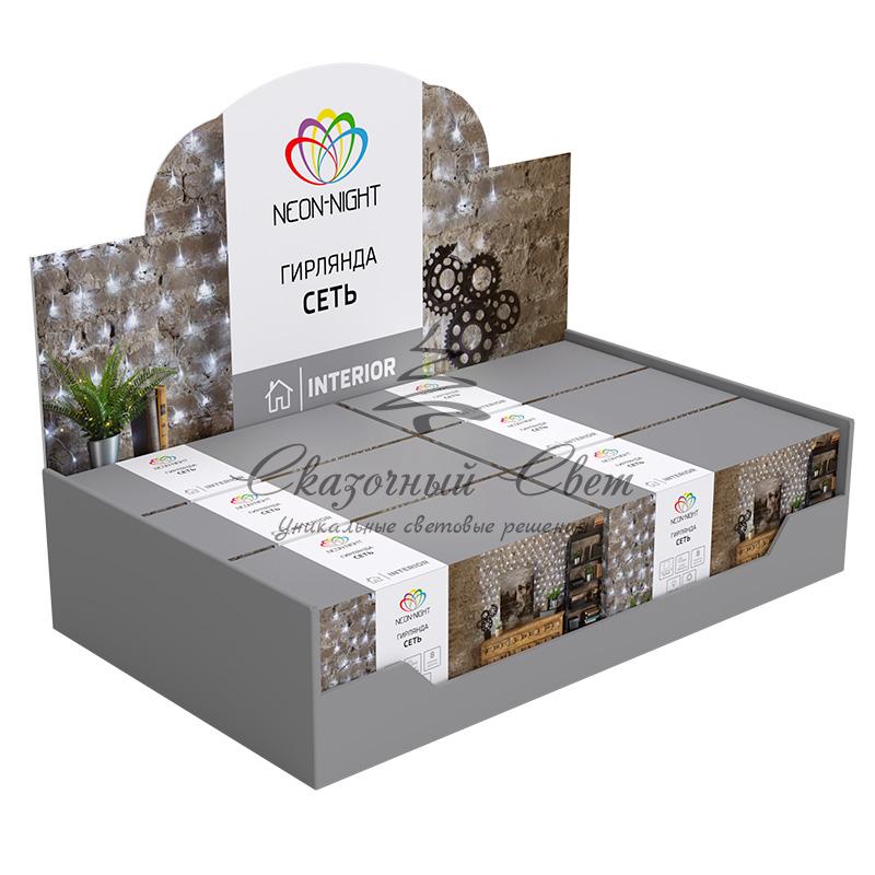 Гирлянда "Сеть" 1,8х1,5м, прозрачный ПВХ, 180 LED Белые - Image 5