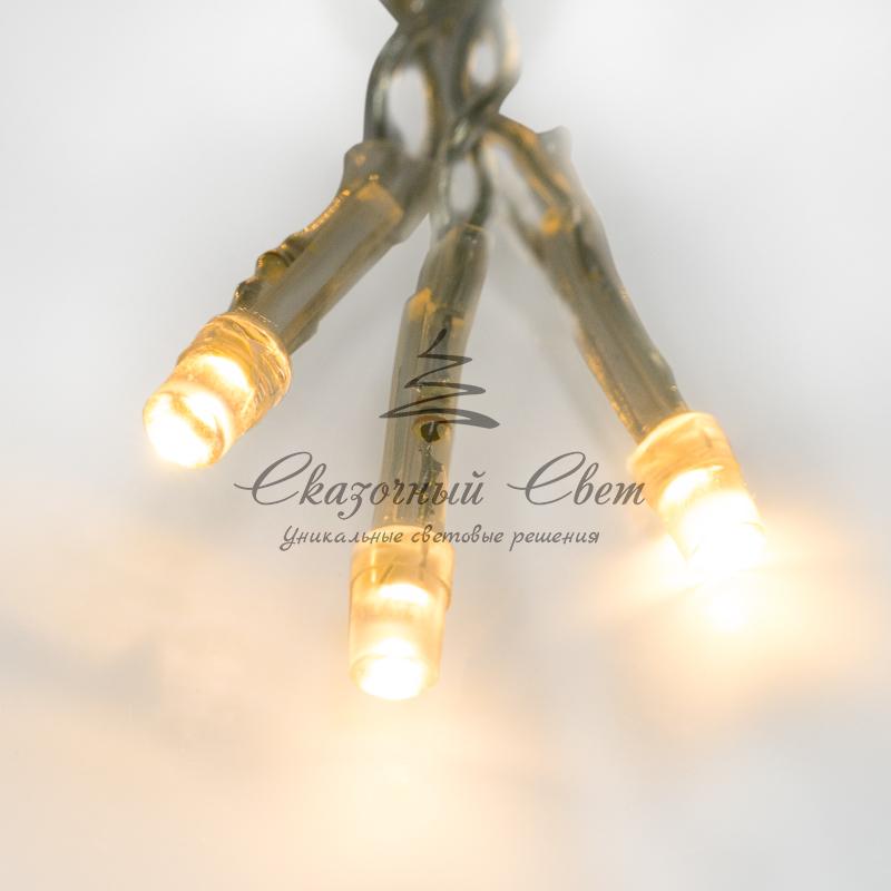 Гирлянда "Светодиодный Дождь" 1,5х1м, свечение с динамикой, прозрачный провод, 230 В, диоды ТЕПЛЫЙ БЕЛЫЙ - Image 5