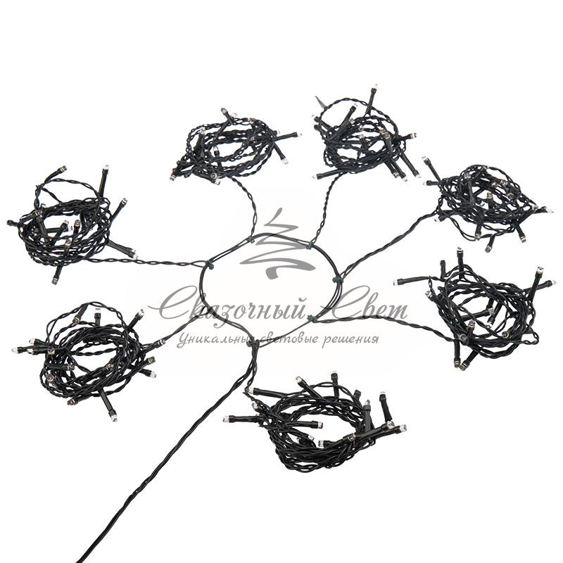Елочная гирлянда с кольцом, 7 нитей по 1,5 метра, цвет диодов теплый белый, не соединяется - Image 5