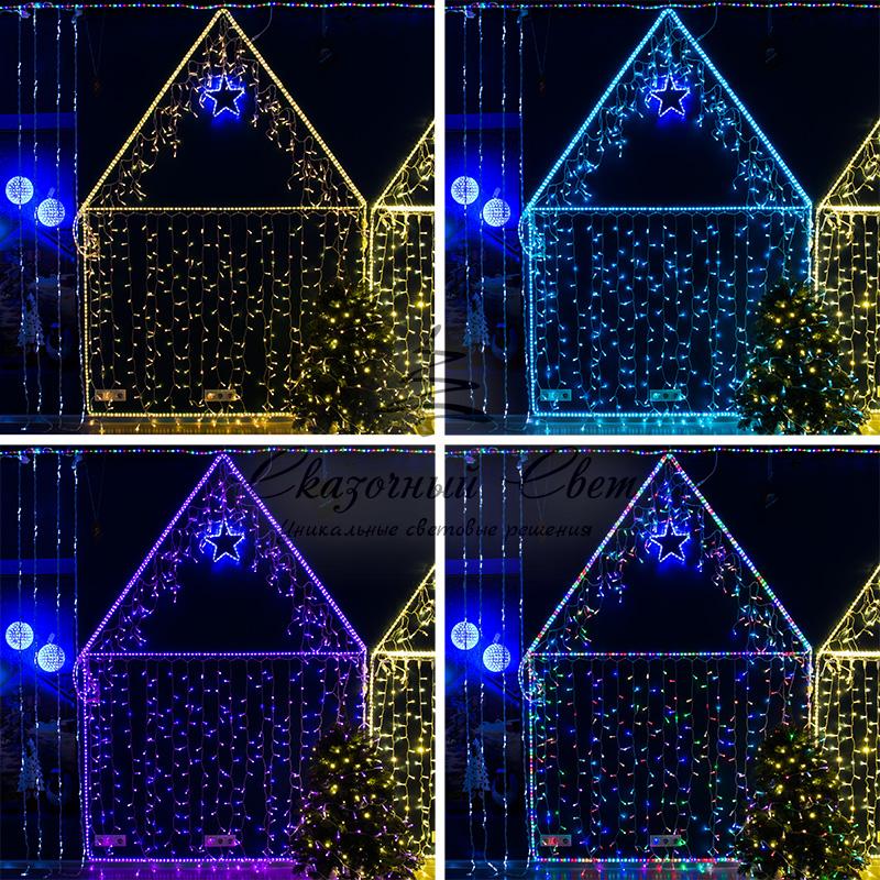 Гирлянда Нить 10м, свечение с динамикой, прозрачный ПВХ, 230В, цвет RGB - Image 5