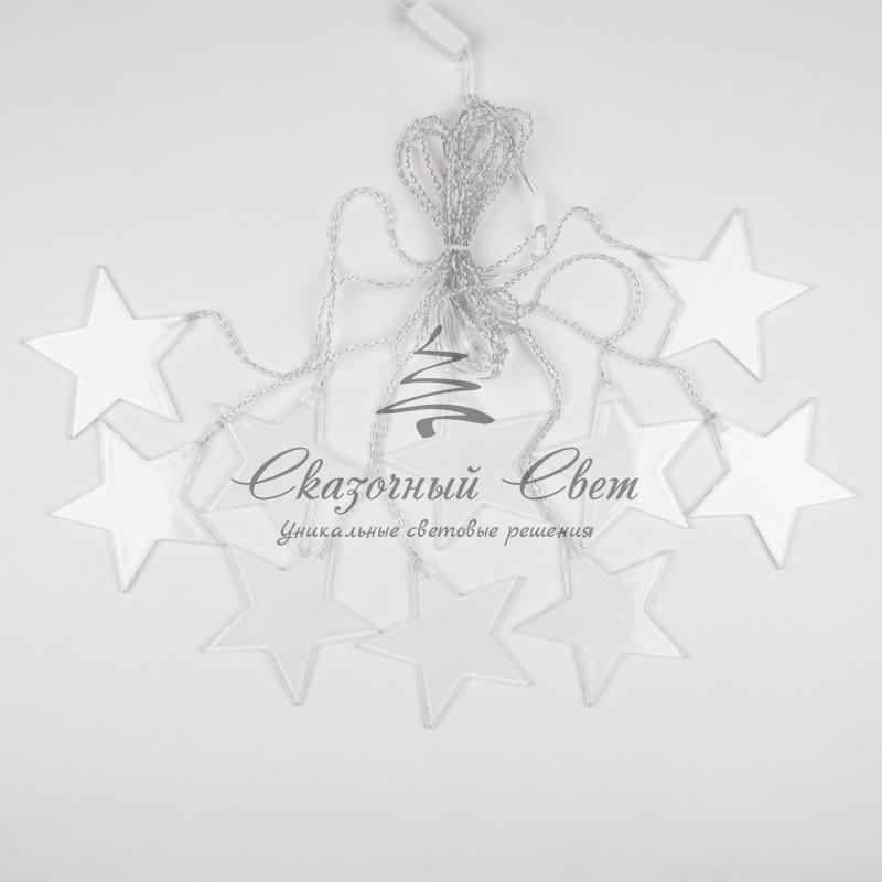 Гирлянда светодиодная «Звезды» 1,5х0,6 м, прозрачный провод, теплый белый свет свечения NEON-NIGHT - Image 5