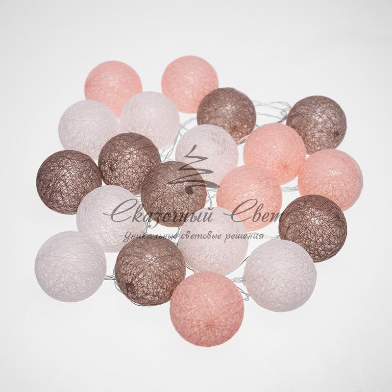 Тайские фонарики «Вельвет» 3,5 м, прозрачный ПВХ, 20 LED, теплый белый, питание 2 х АА (батарейки не в комплекте) - Image 5