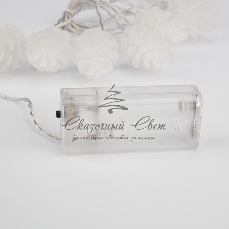 Гирлянда светодиодная «Шишки» 1.5 м, 10 LED, прозрачный ПВХ, цвет свечения теплый белый, 2 х АА (батарейки не в комплекте) NEON-NIGHT - Image 5