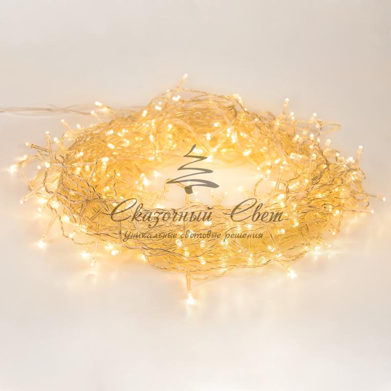 Гирлянда "Твинкл Лайт" 10 м, прозрачный ПВХ, 80 LED, цвет ТЕПЛЫЙ БЕЛЫЙ - Image 5