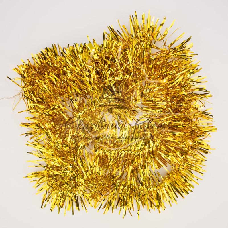 Гирлянда светодиодная «Мишура» золотая 10 LED, 1,5 м, прозрачный ПВХ, теплое белое свечение, 2 х АА (батарейки не в комплекте) NEON-NIGHT - Image 5