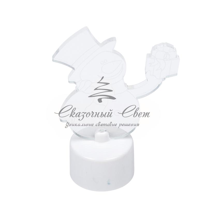 Фигура светодиодная на подставке "Снеговик с подарком 2D", RGB - Image 5