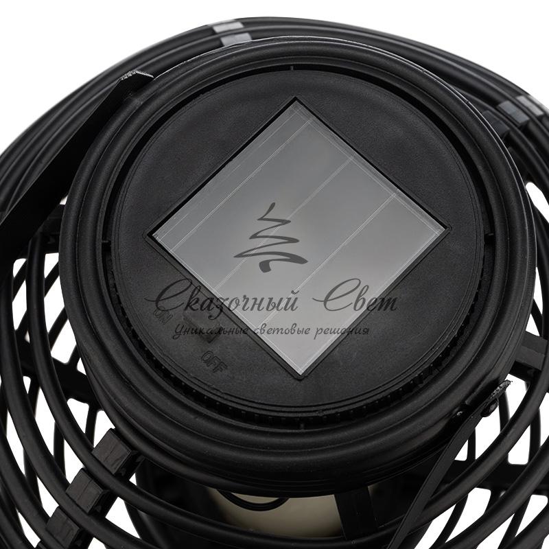 Декоративный фонарь на солнечной батарее 20х20х22 см, черный плетеный корпус, теплый белый цвет свечения NEON-NIGHT - Image 5