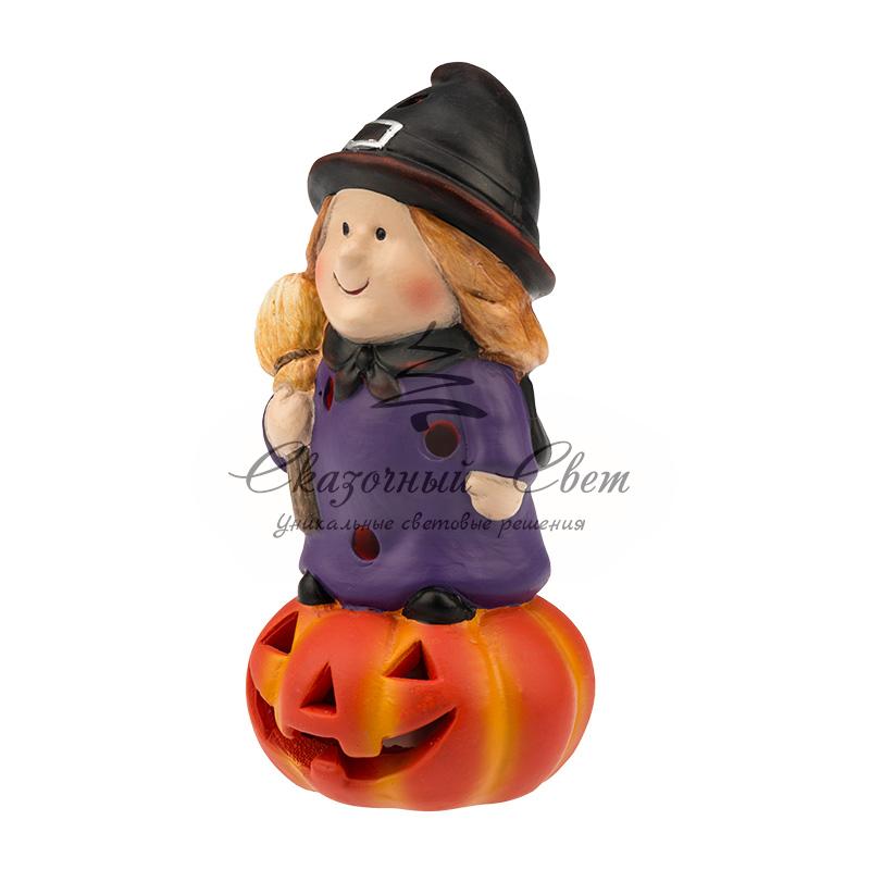 Керамическая фигурка «Ведьма на тыкве» 8х8х14.8 см - Image 5