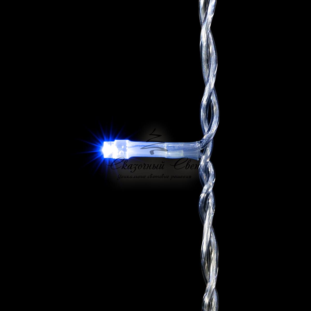 Гирлянда Бахрома 3 x 0,5 м Синяя, 150 LED, Провод Прозрачный Силикон, IP65 - Image 2