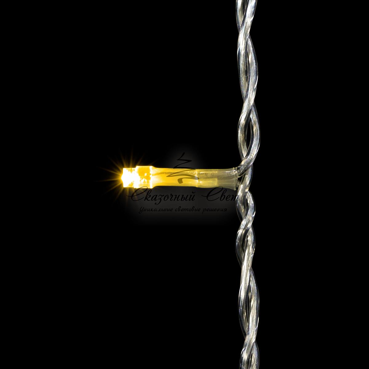 Гирлянда Бахрома 3 x 0,5 м Шампань, 150 LED, Провод Прозрачный Силикон, IP65 - Image 2