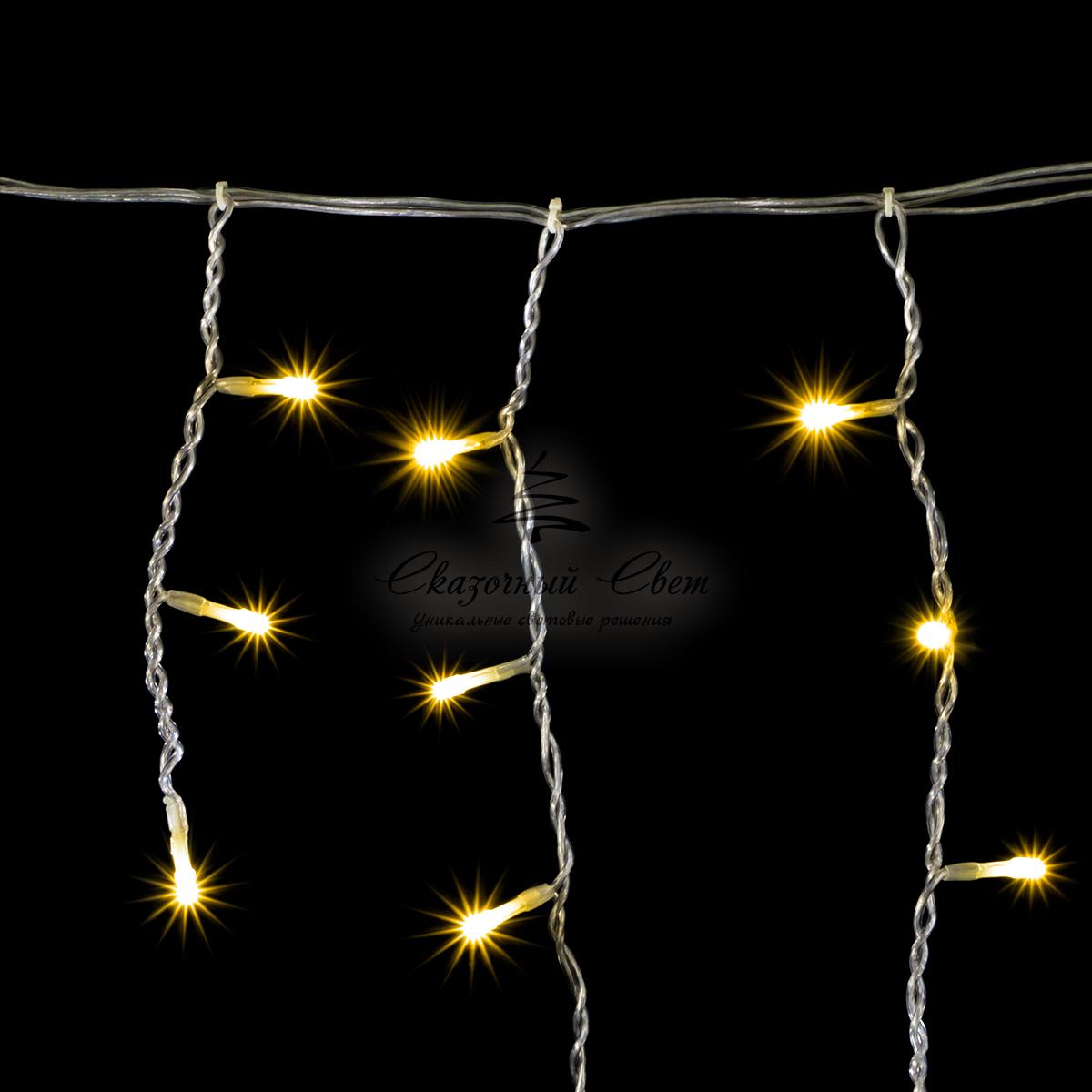 Гирлянда Бахрома 3 x 0,5 м Шампань, 150 LED, Провод Прозрачный Силикон, IP65 - Image 3