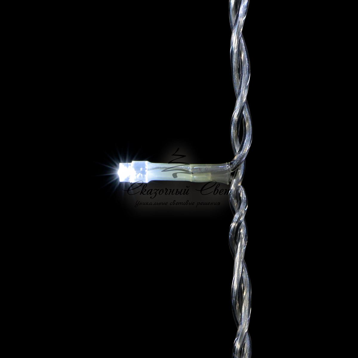 Гирлянда Бахрома 3 x 0,5 м Белая, 150 LED, Провод Прозрачный Силикон, IP65 - Image 2