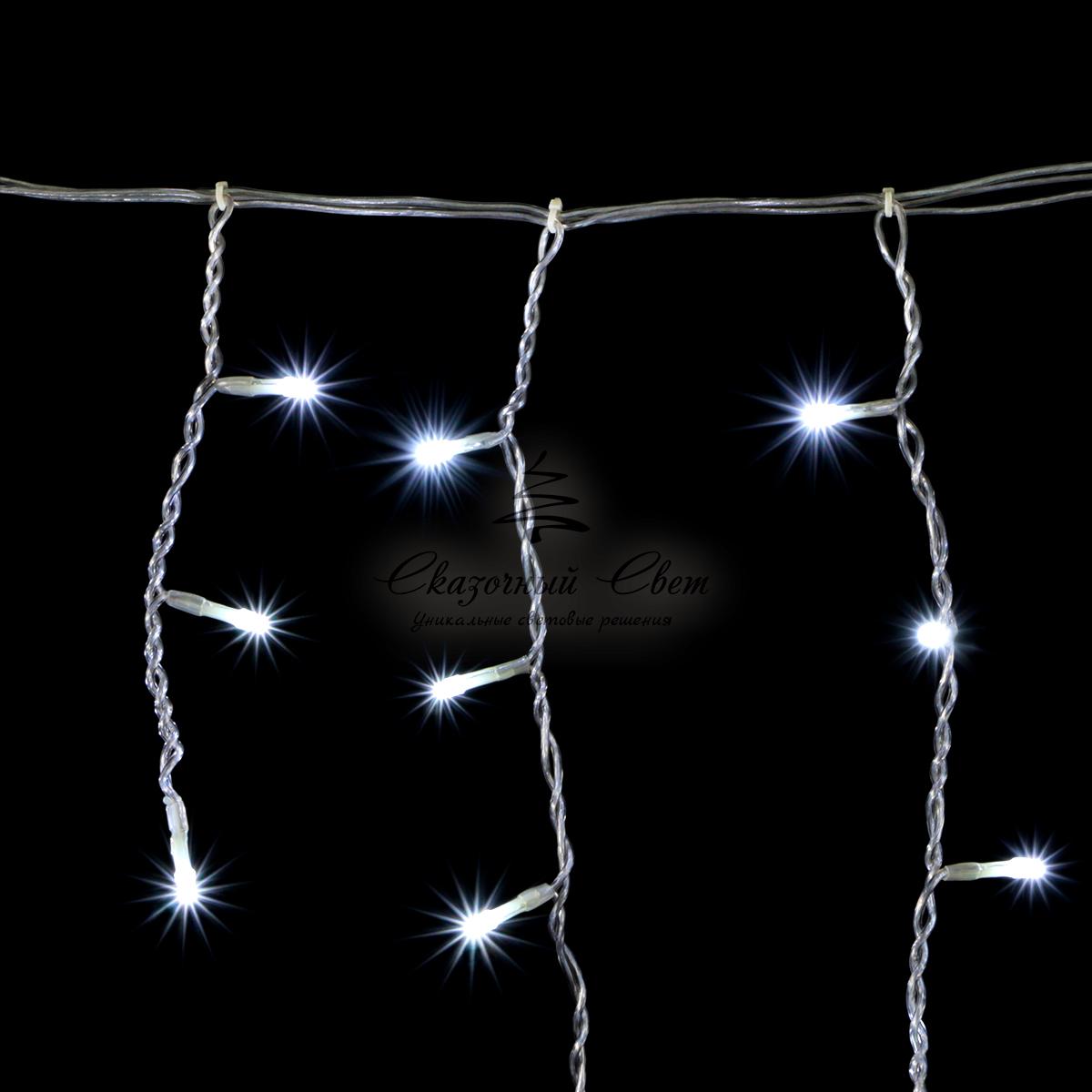 Гирлянда Бахрома 3 x 0,5 м Белая, 150 LED, Провод Прозрачный Силикон, IP65 - Image 3