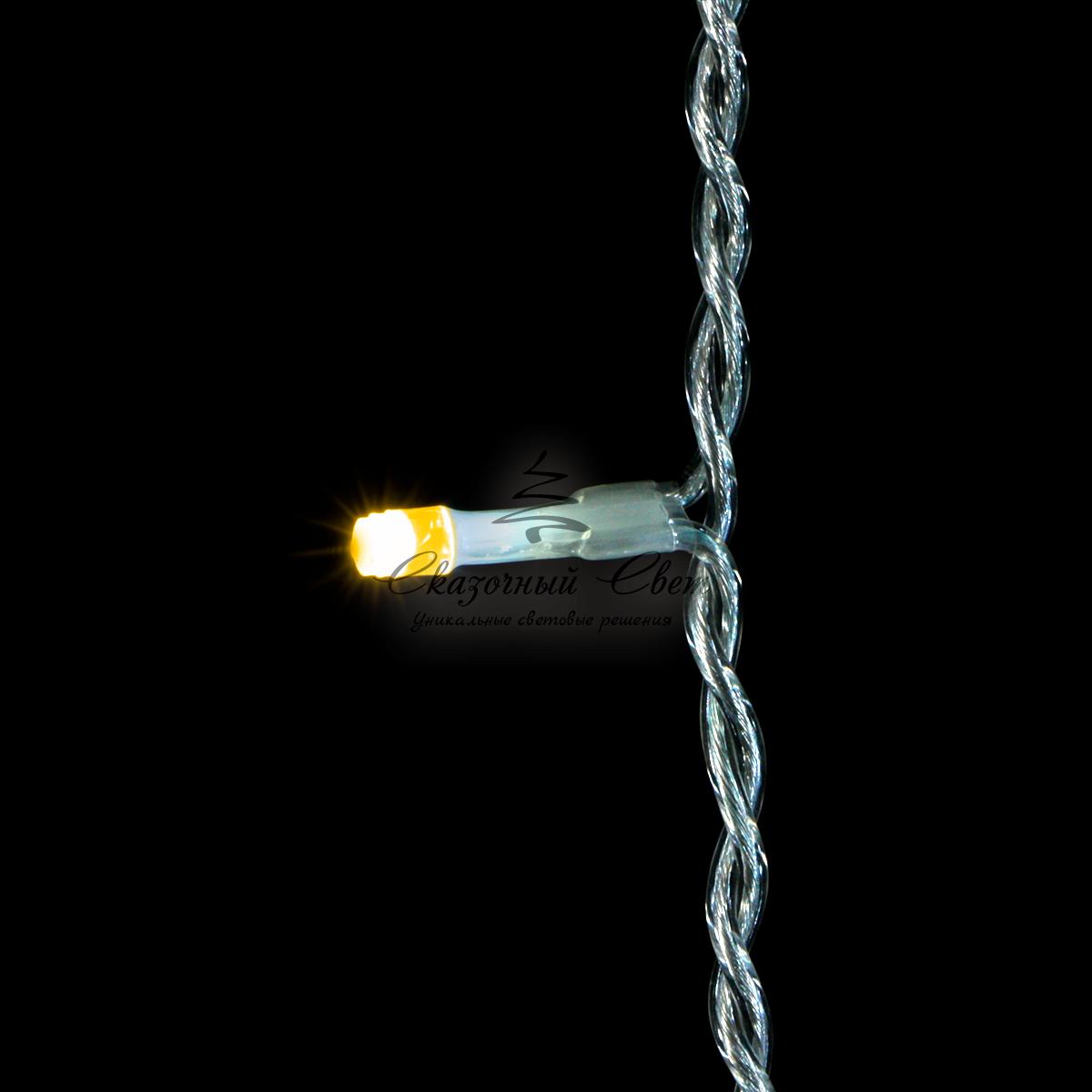 Гирлянда Бахрома 5 x 0,9 м Шампань, 348 LED, Провод Прозрачный Силикон, IP65 - Image 2