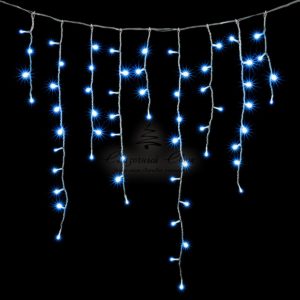 Гирлянда Бахрома 5 x 0,9 м Небесно-Голубая, 348 LED, Провод Прозрачный Силикон, IP65