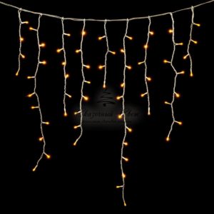 Гирлянда Бахрома 5 x 0,9 м Желтая, 348 LED, Провод Прозрачный Силикон, IP65