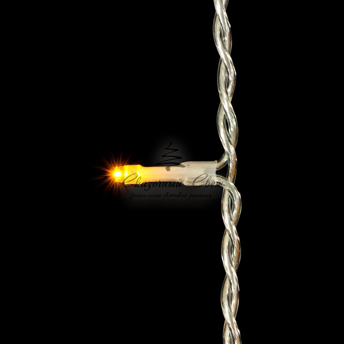 Гирлянда Бахрома 5 x 0,9 м Желтая, 348 LED, Провод Прозрачный Силикон, IP65 - Image 2