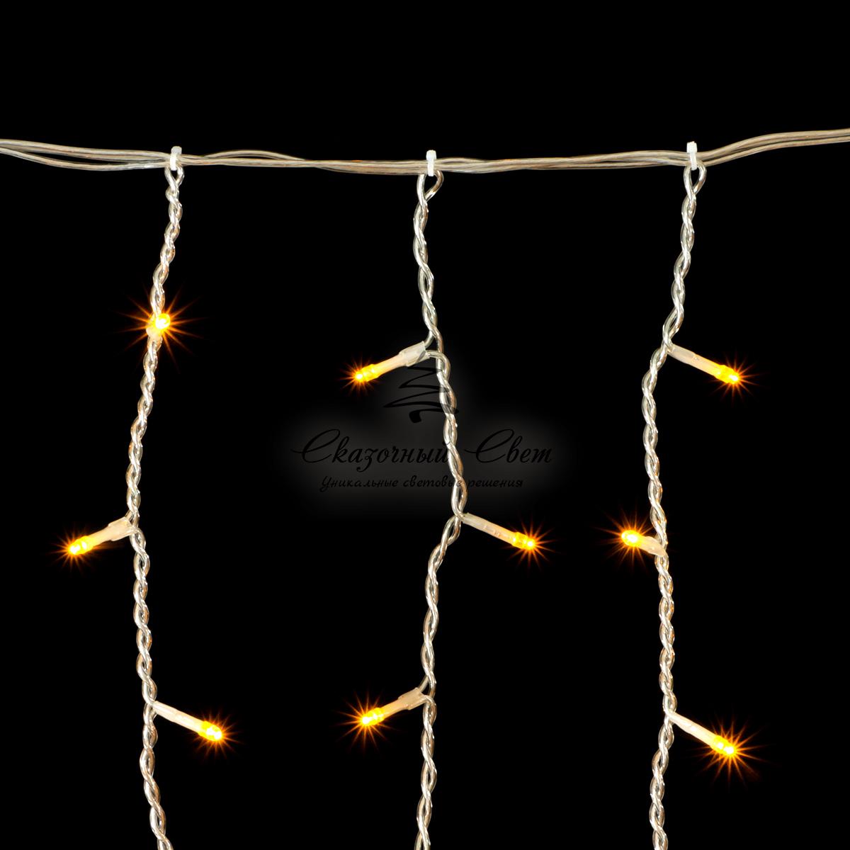 Гирлянда Бахрома 5 x 0,9 м Желтая, 348 LED, Провод Прозрачный Силикон, IP65 - Image 3