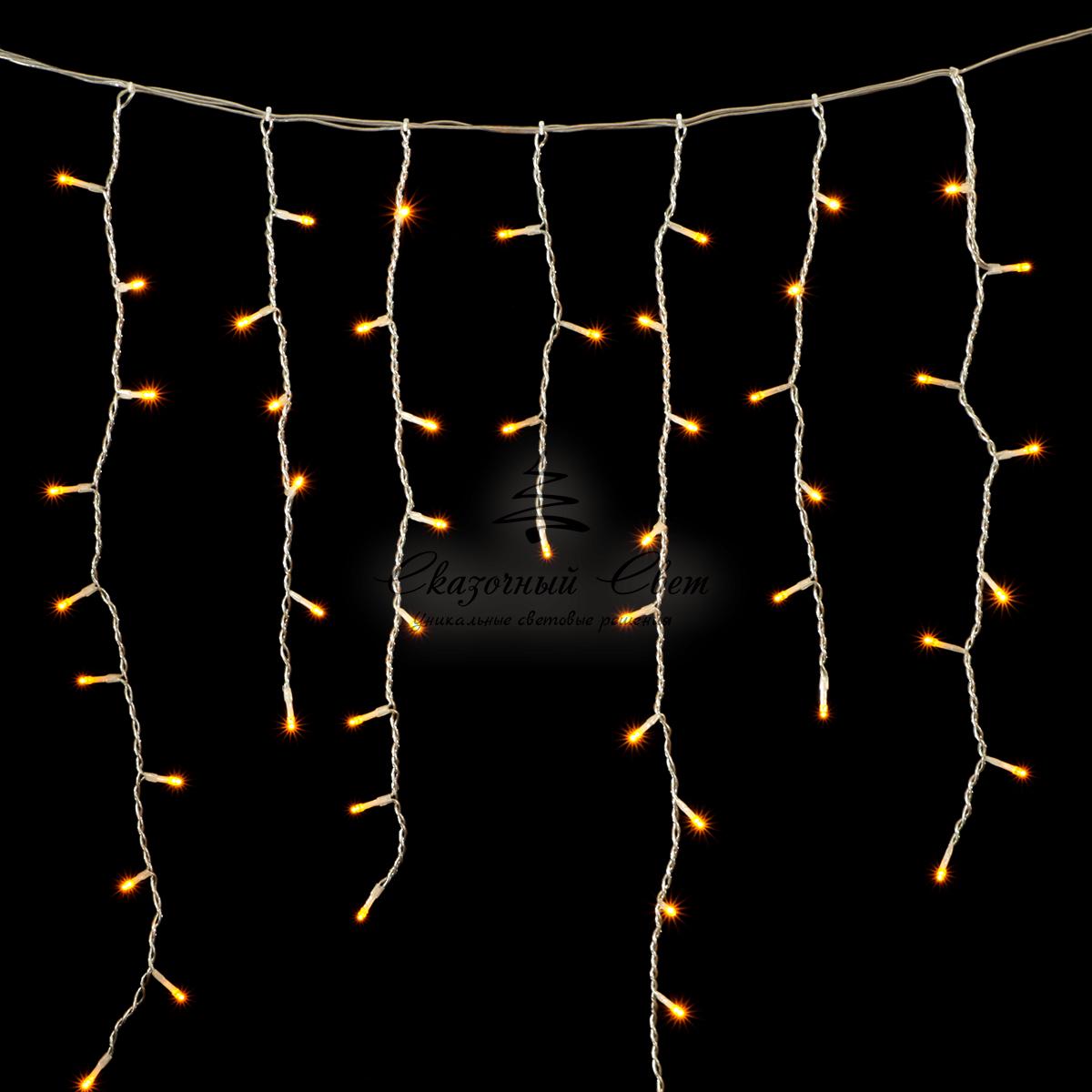 Гирлянда Бахрома 5 x 0,9 м Желтая, 348 LED, Провод Прозрачный Силикон, IP65 - Image 4