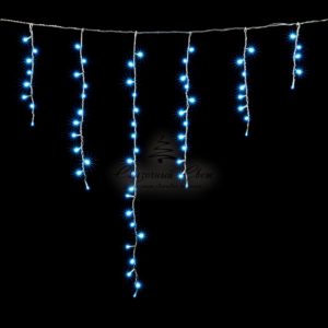 Гирлянда Бахрома 1 x 1 м Голубая, 65 LED, Провод Прозрачный Силикон, IP65