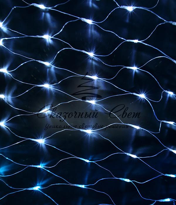 Светодиодная Сеть с Эффектом Бегущий Огонь 3 x 1 м Синяя 24В, 320 LED, Провод Прозрачный Силикон, IP65 - Image 2