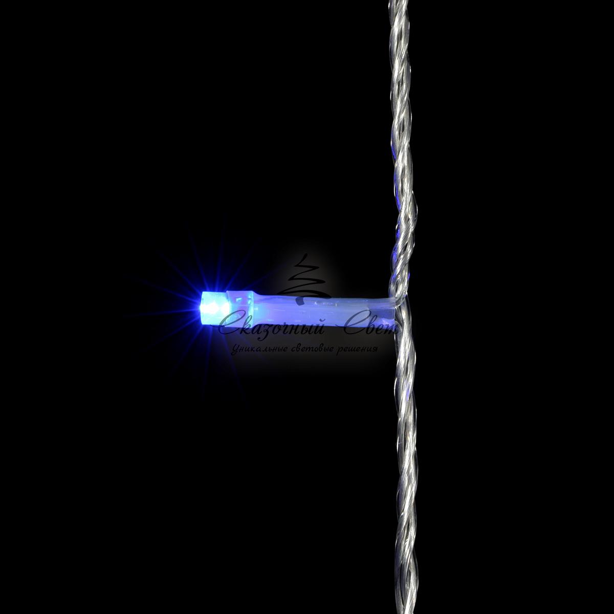 Гирлянда Нить 20м Синяя 24В, 200 LED, Провод Прозрачный Силикон, IP65 - Image 2