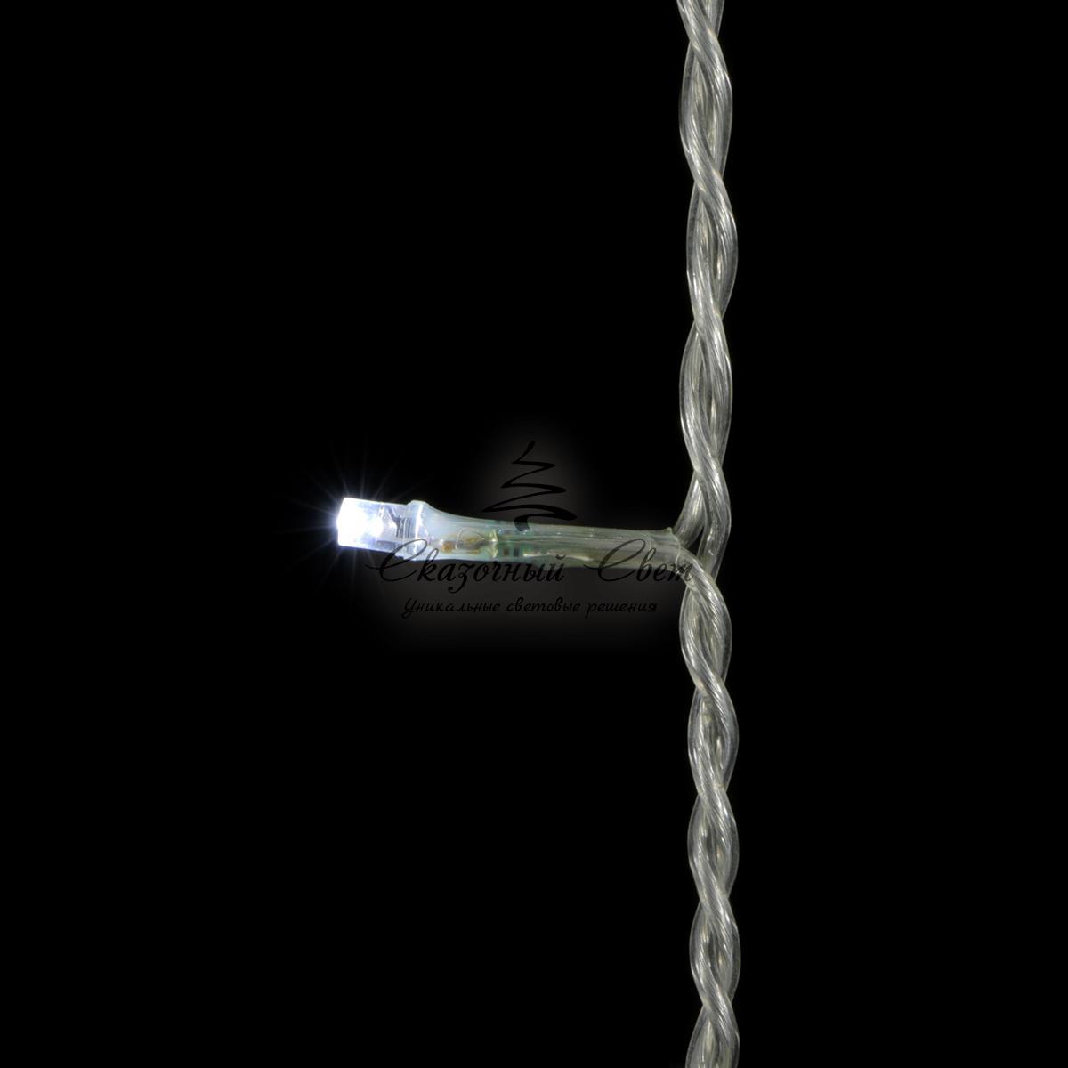 Гирлянда Нить 20м Белая 24В, 200 LED, Провод Прозрачный Силикон, IP65 - Image 2