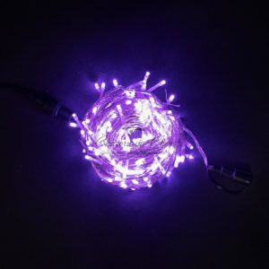 Гирлянда Нить 20м Лиловая с Возможностью Управления 24В, 200 LED, Провод Прозрачный Силикон, IP65