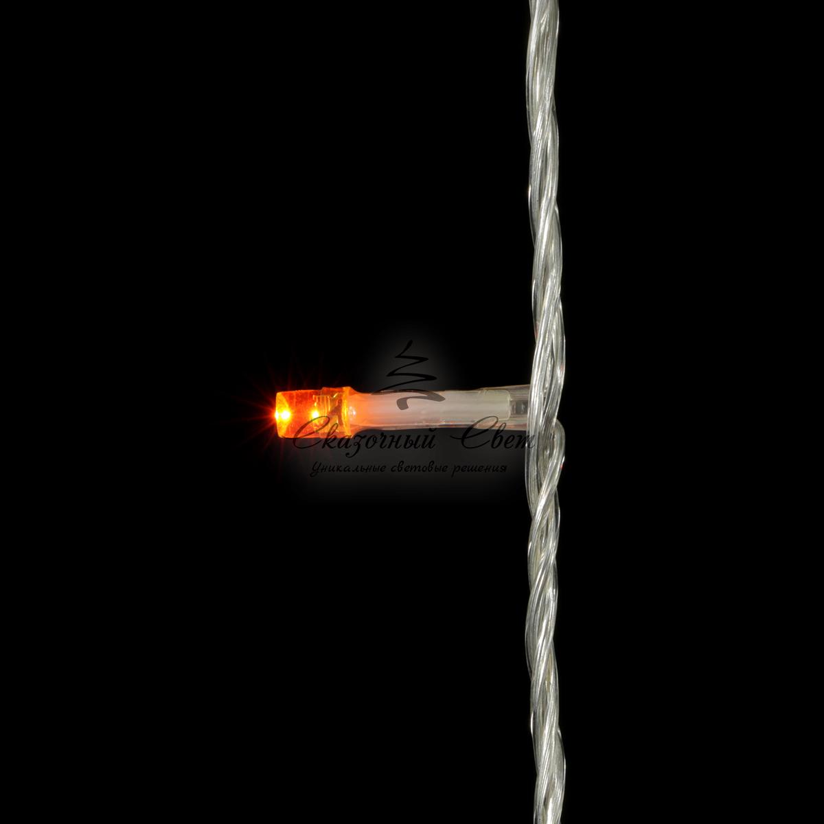 Гирлянда Нить 20м Оранжевая с Возможностью Управления 24В, 200 LED, Провод Прозрачный Силикон, IP65 - Image 2