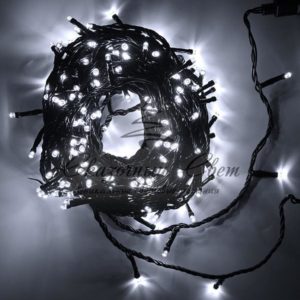 Гирлянда Нить 20м Белая с Возможностью Управления 24В, 200 LED, Провод Черный Силикон, IP65