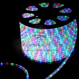 Светодиодный Дюралайт Ø13 мм Разноцветный, 36 LED/м, Свечение 360°, Кратность Резки 2м, IP54