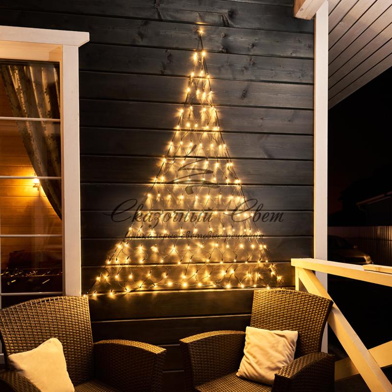 Гирлянда "Сеть" 2х2х1.5м, свечение с динамикой, черный ПВХ, 136 LED, 230 В, цвет: Тёплый белый - Image 6