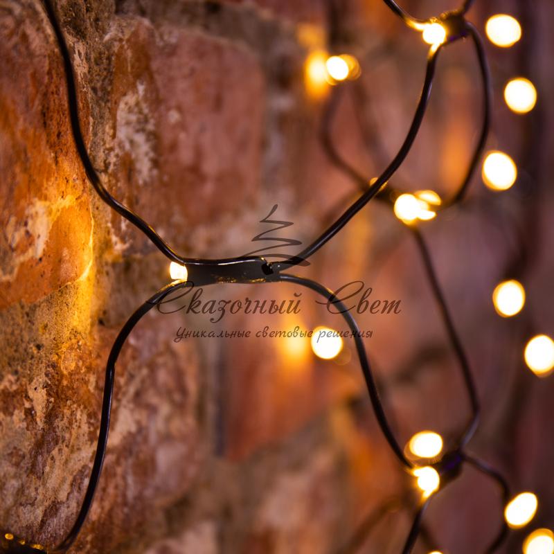 Гирлянда "Сеть" 1х1,5м, черный ПВХ, 160 LED Тёплый белый - Image 6