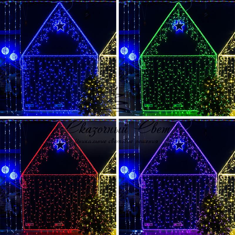 Гирлянда Нить 10м, свечение с динамикой, прозрачный ПВХ, 230В, цвет RGB - Image 6